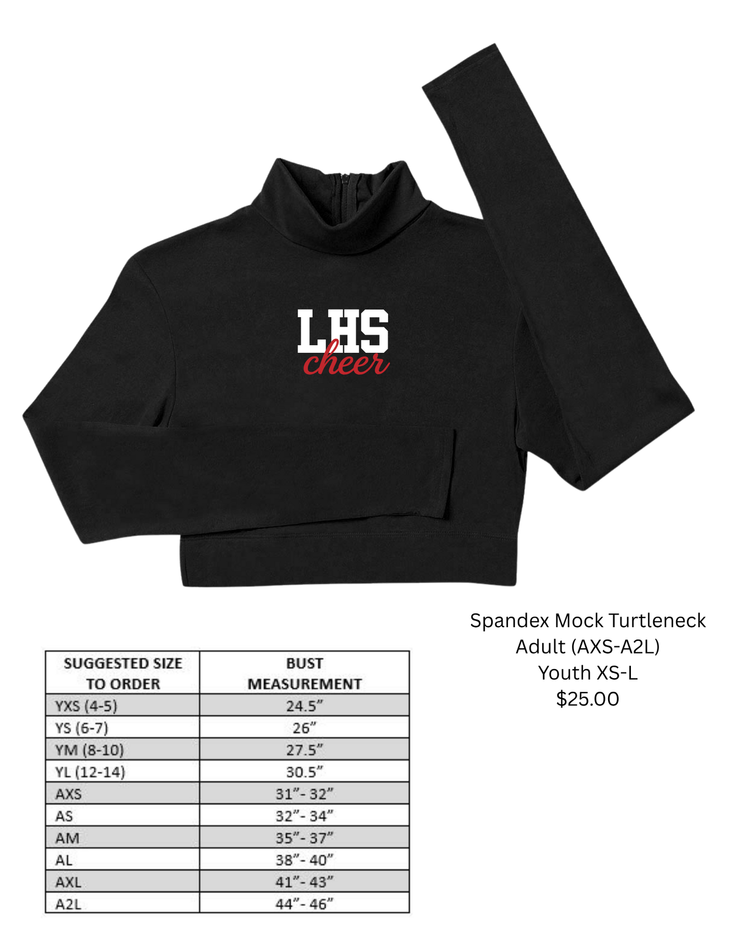 LHS Cheer Mock Turtleneck