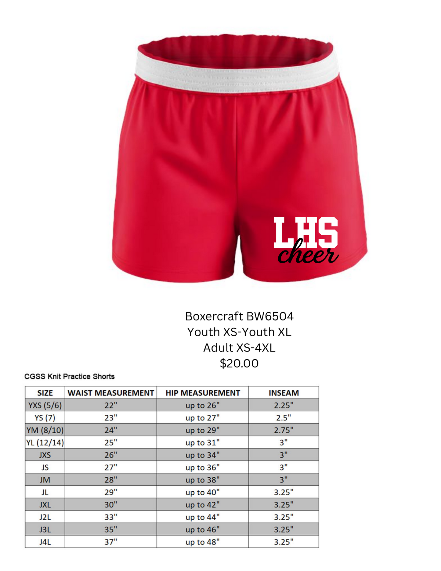 LHS Cheer Shorts